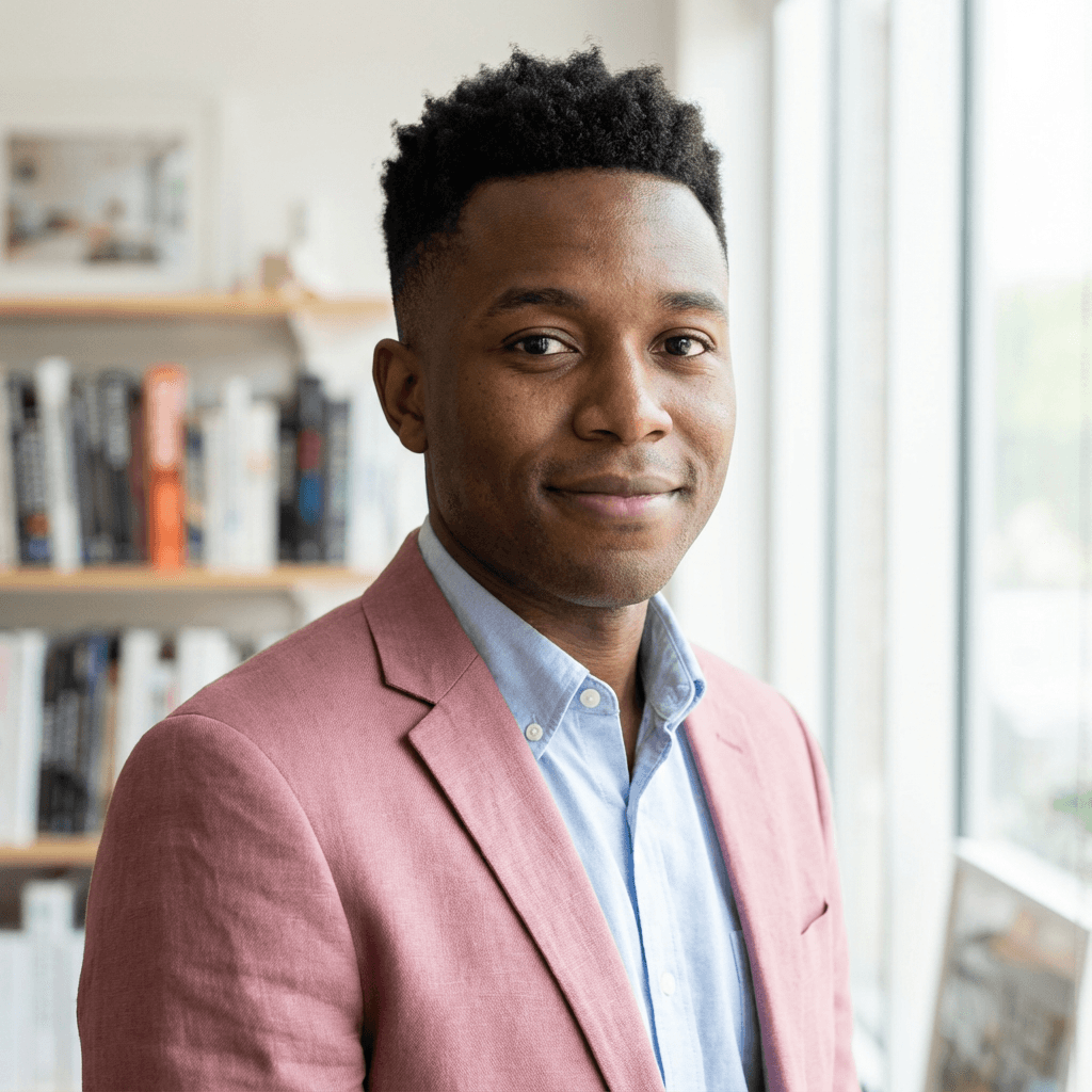 Marcus Bennett smiling in a professional office setting