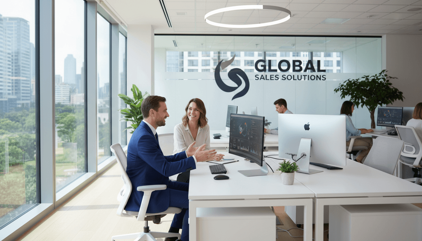 Sales consultant meeting with a client in a bright office